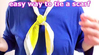 ♡とっても簡単な【スカーフの巻き方】基本の固結び これなら誰でもできる！ a very easy way to tie a scarf [upl. by Onitsoga424]