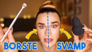 FULL FACE MED BARA ETT REDSKAP  Borste VS svamp [upl. by Ynohtnaed]