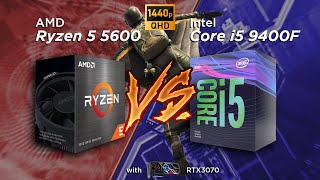 COMPARATIVO  AMD Ryzen 5 5600 vs INTEL Core i5 9400F em 5 jogos  2K 60FPS [upl. by Rabi]