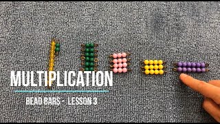 VMI Math  Multiplication Bead Bars 3 Montessori [upl. by Agiaf]