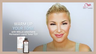 HOW TO ACHIEVE A BEIGE BLONDE WITH WELLA COLORCHARM PERMANENT LIQUID TONER ft KASSIA BARBO [upl. by Wyler]