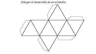 Cómo dibujar el desarrollo de un octaedro Muy fácil Paso a paso [upl. by Hudis]