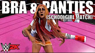 Bra amp Panties School Girl Match  Becky Lynch vs Kairi Sane [upl. by Eelorac129]