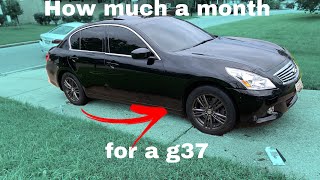 How Much Do I pay for a 2013 Infiniti G37 monthly [upl. by Gannie]