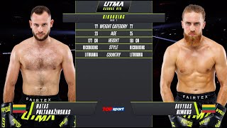 Matas Pultaražinskas vs Dovydas Rimkus  UTMA 10  Full Fight [upl. by Roch]