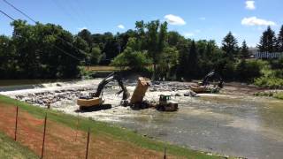 Frankenmuth fish ladder construction [upl. by Ontina]