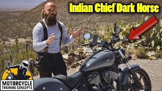 2022 Indian Chief Dark Horse First Ride Preview  Motorcycle Training Concepts [upl. by Yornoc]