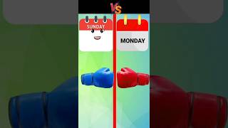 Sunday vs Monday shorts viralvideo trending [upl. by Sterne]