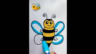 honey bee 🐝 colouring video drawing youtubeshorts drawing [upl. by Avin733]