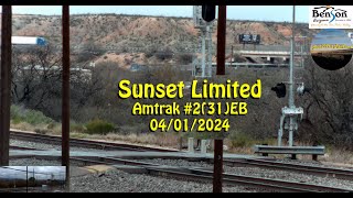 Amtrak 2 31 Sunset Limited 43202 x 7  04012024 [upl. by Ardnasirhc]