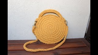 okrągła torebka ze sznurka na szydełku  round crochet handbag [upl. by Sibilla]