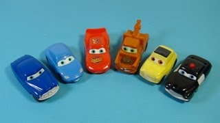 2006 DISNEY PIXAR CARS SET OF 6 KELLOGGS CEREAL MOVIE COLLECTIBLES VIDEO REVIEW [upl. by Wassyngton]