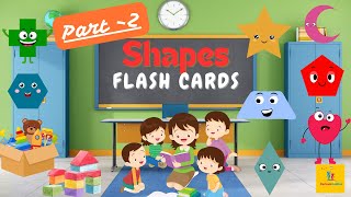 Shapes Flash Cards  Part  2  Vocabulary for Kids  Pronunciation  Learn with Curious Kiddies [upl. by Teyugn]