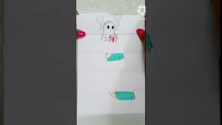 Bhute pore nebe 🥱paper folding art 💖cartooncomedyfunnyarttiktokviralshortsforyoudrawing [upl. by Siaht]