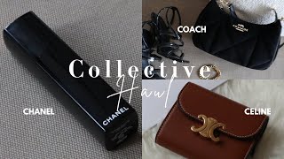 Collective Haul ♡ Celine Triomphe Wallet Coach Teri Shoulder Bag Chanel Beauty [upl. by Nnylirej]