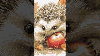 Autumn Hedgehog Cross Stitch Pattern shorts [upl. by Kepner]