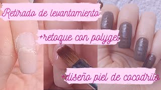 Se puede hacer el retoque con polygel en uñas acrílicas  uñas con levantamiento por golpe diseño [upl. by Sualohcin988]