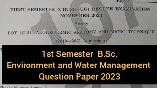 ANGIOSPERMIC ANATOMY AND  1st Sem BSc Environment and Water Management 2023 calicut [upl. by Ecirtemed]