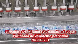 Maquina Llenadora Automatica de Agua Purificada de 24 Botellas pet o vidrio [upl. by Teraj269]