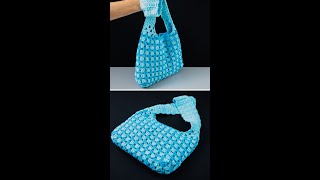 Crochet net shoulder bag easily Tutorial for beginners Miarti🧶 [upl. by Emelita]