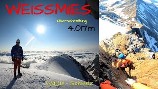 Weissmies Überschreitung 4017m abwechslungsreich und beeindruckend inkl vielen Tourendetails [upl. by Nnuahs]