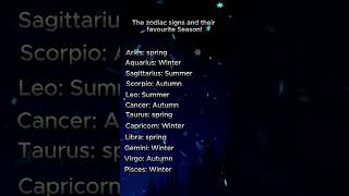 Zodiac Signs amp Favorite Seasons [upl. by Biamonte777]