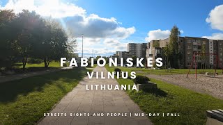 Fabioniskes  Vilnius  Lithuania  Streets sights and people  4K 60 FPS [upl. by Austreng]