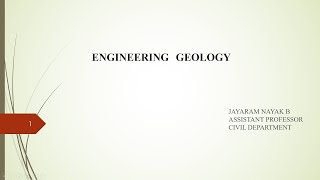 ENGINEERING GEOLOGY Online Class 12 [upl. by Eniroc]