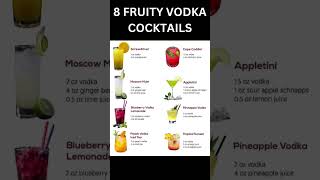 8 FRUITY VODKA COCKTAILS fruits healthyfood drinks [upl. by Nadroj]