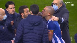 CARNAGE 🤬🤯 Pepe receives one of FOUR red cards at full time of Porto v Sporting [upl. by Aicargatla]