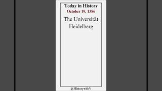 Today in History  October 19 1386 thisdayinhistory history university german germany [upl. by Charbonnier]