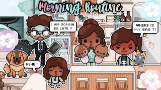 Family of 6 MORNING ROUTINE ☀️🥞 with voice 🎙️ 💐 Toca Boca Life World Routine 🌍🍒 [upl. by Nenerb168]