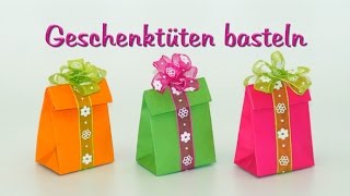 basteln mit Papier Papiertüten  Geschenktüten falten DIY [upl. by Siesser]