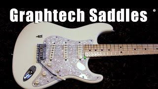 Graphtech TUSQ Stratocaster Guitar Saddles [upl. by Llejk360]