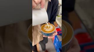 Wing tulip Art ☠️😱 latteartclass coffeeart coffee latteartbasic barista latteart coffeart [upl. by Hurleigh]