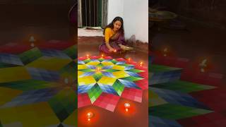 Happy Diwali Doston ✨🌈 Beautiful diwali special 3d rangoli rangoli shorts diwali [upl. by Essenaj]