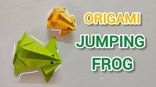 DIY  Origami Jumping Frog  Easy Paper Craft [upl. by Boyer137]