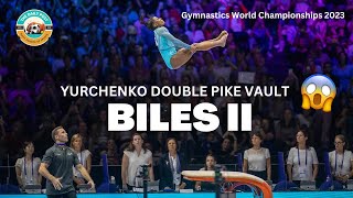 Fans INSANE Reactions to Simone Biles HARDEST Yurchenko Double Pike Vault😱 antwerp2023 [upl. by Roseline]