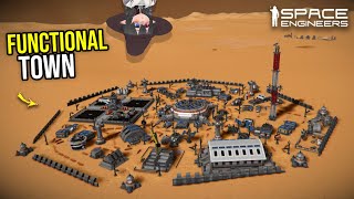 This Incredible Mars Colony Town has Public Transit Space Engineers [upl. by Odlamur]