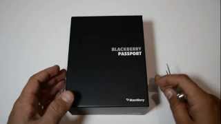 BlackBerry Passport Unboxing فتح علبة بلاكبيري باسبورت [upl. by Anwahsiek]