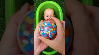 Candy Gum Balls in Bathtub with Satisfying Slime Balls ASMR [upl. by Lunna875]