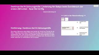 DentinoxGel N Zahnungshilfe Linderung für Babys beim Durchbruch der ersten Zähnchen  SparSet [upl. by Trinity]