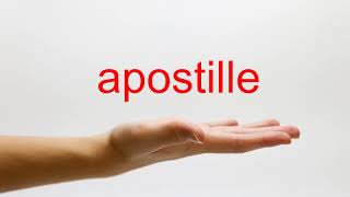 How to Pronounce apostille  American English [upl. by Mcneely618]