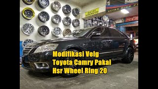 Modifikasi Velg Toyota Camry pakai HSR WHEEL Shinjuku ring 20 [upl. by Anyrtak87]