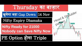 Nifty Expiry Jackpot Nifty Prediction and Bank Nifty Analysis for Thursday 14 November 2024 [upl. by Nnairret794]