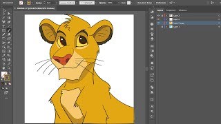 SIMBA The Lion king SPIRIT Adobe Illustrator [upl. by Theodor]