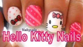 Hello Kitty Nails  Uñas de Hello Kitty [upl. by Augy76]