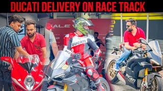 Ducati V4 SP2 ki Delivery🇮🇳Race Track par Le kar History ban gae😍 [upl. by Ycinuq]