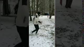 Snowman Falls On Guy After He Kicks It  1176648 [upl. by Lehcim]