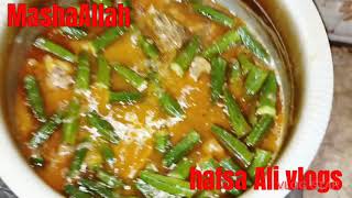 husband ki farmaishbhindi goshtfry bhindihafsa Ali vlogs [upl. by Idnahs]